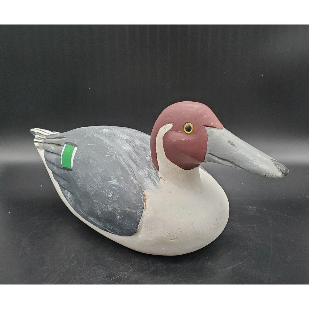 Hand Painted Wood Wooden Duck Canvasback Decorative Decoy 14"